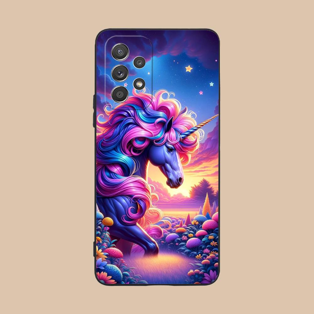 Fantasy Unicorn Mobile Phone Case for Samsung Galaxy M55 54 42 35 34 33 32 23 22 15 14 13 12 F55 5G Colorful Cover Luxury Pretty
