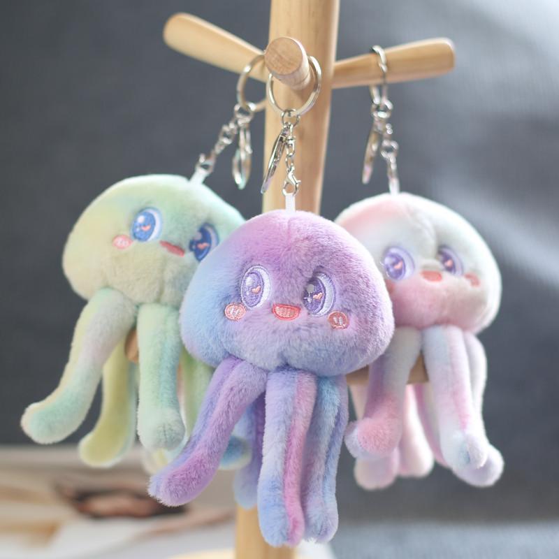 Ultra Soft Plush Toy Jellyfish Keychain Adorable Ocean Animal Stuffed Doll