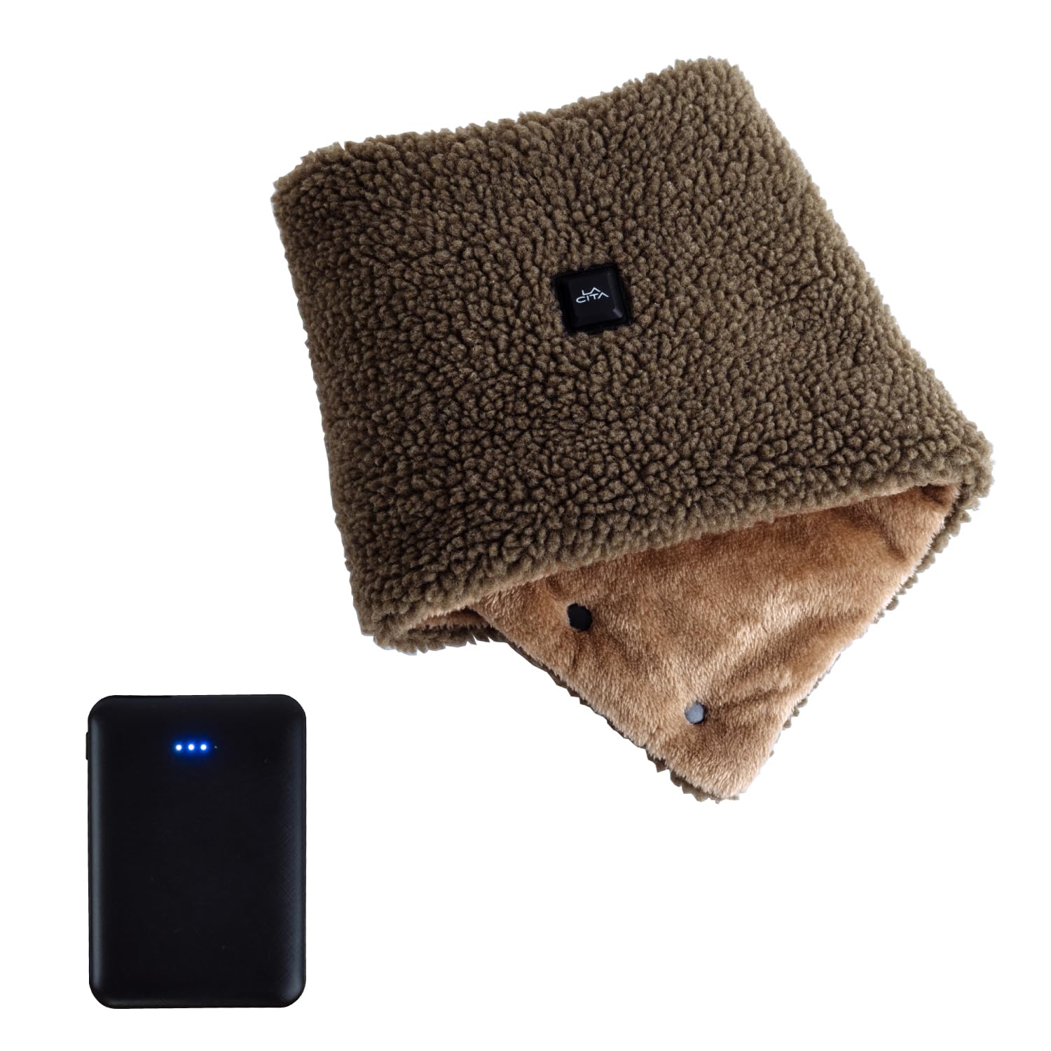 

LACITA EL HEAT Neck 1 Electric Neck Warms in 3 Battery Dark Olive Warmer/Scarf, Seconds, Rechargeable, 5,000mAh Included,