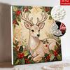 DIY Mini Framed Pearl Bead Art Kit Christmas Reindeer Design Sparkling Canvas Painting Relaxing Craft for Adults Holiday Home Decor Gift