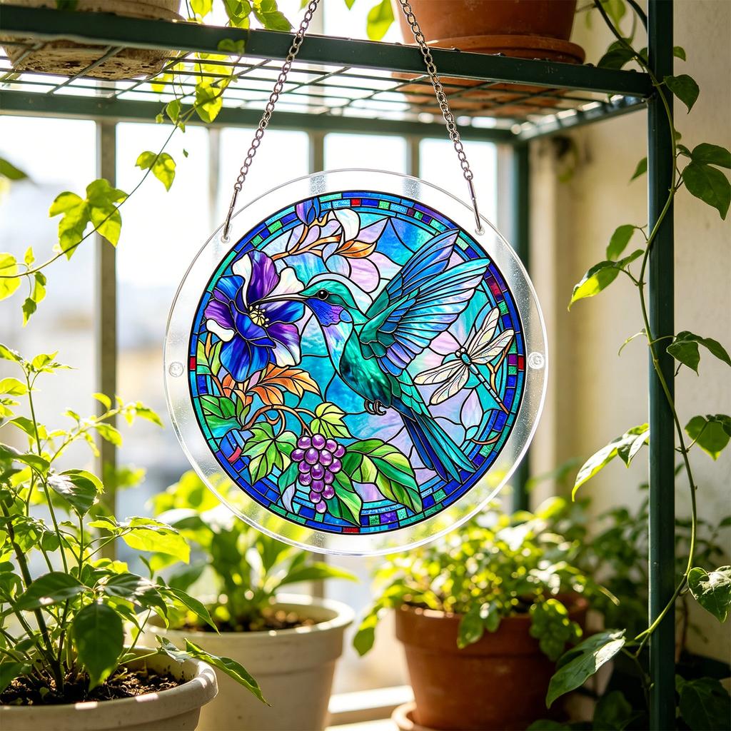 Acrylic Puzzle Window Decoration, Creative Stained Glass Hanging Ornament, Assembleable Window Decoration, Fun DIY Puzzle Ornament, Home Window D