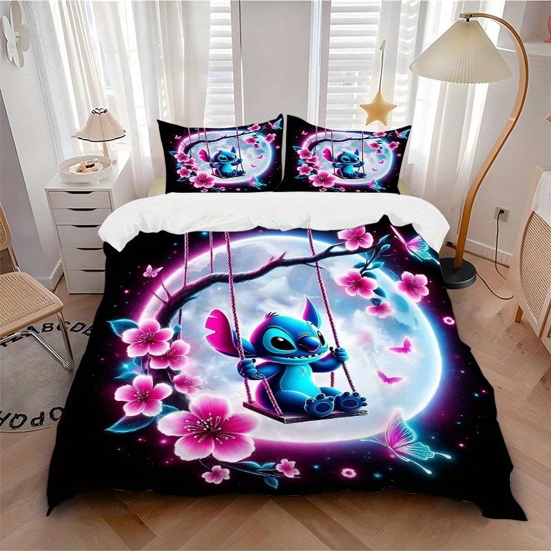 3pcs Swinging Stitch Bedding Set, Including 1 Quilt Cover and 2 Pillow Shams, Without Filling, Soft and Comfortable Home Bedroom B088