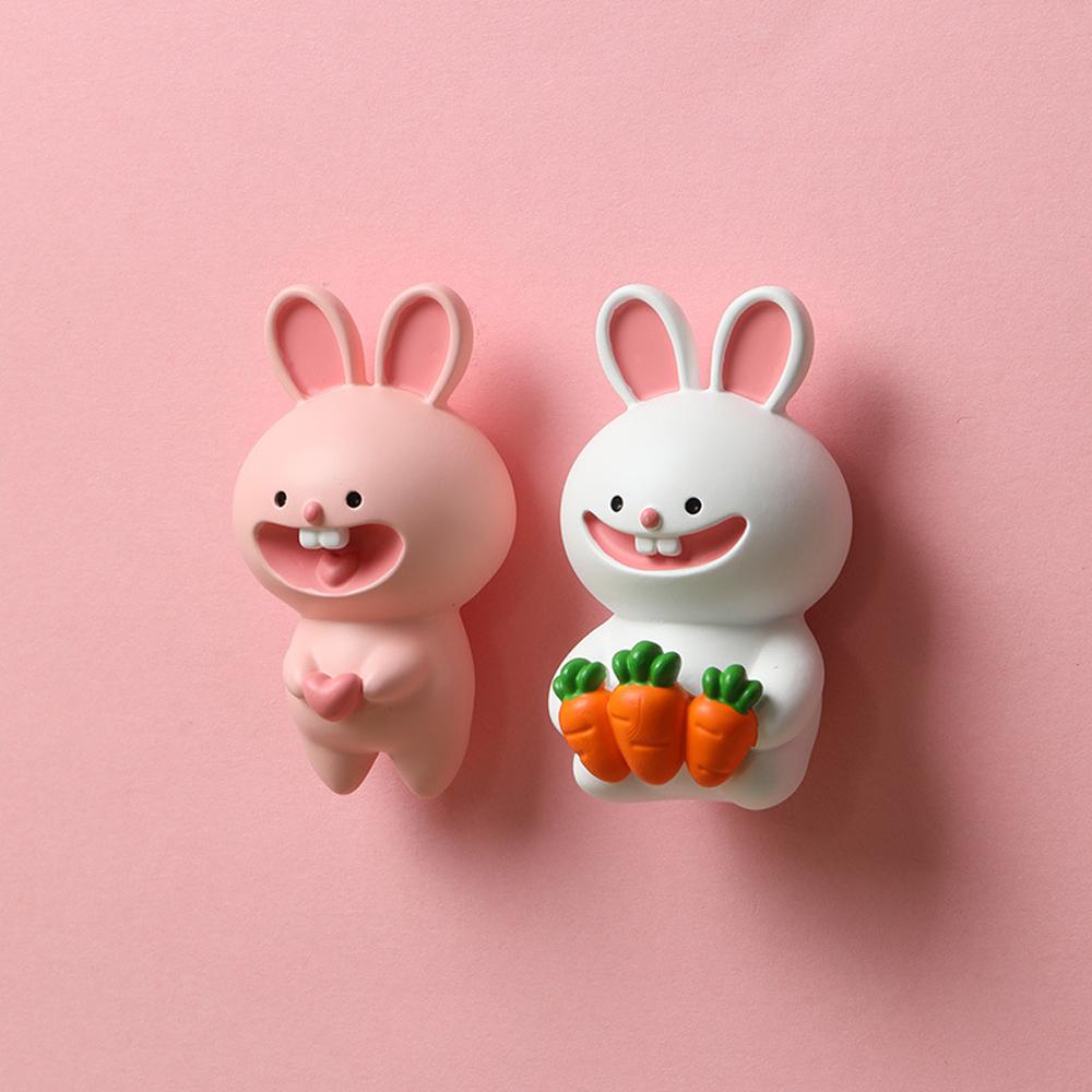 Two-Color Optional Smiley Rabbit Creative 3D Refrigerator Stickers Cartoon Cute Personality Design Message Post-It Decoration