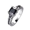 Luxury Female Crystal Pink Stone Ring Trendy Silver Color Engagement Wedding Jewelry