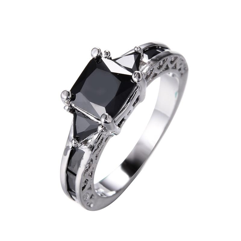 Luxury Female Crystal Pink Stone Ring Trendy Silver Color Engagement Wedding Jewelry