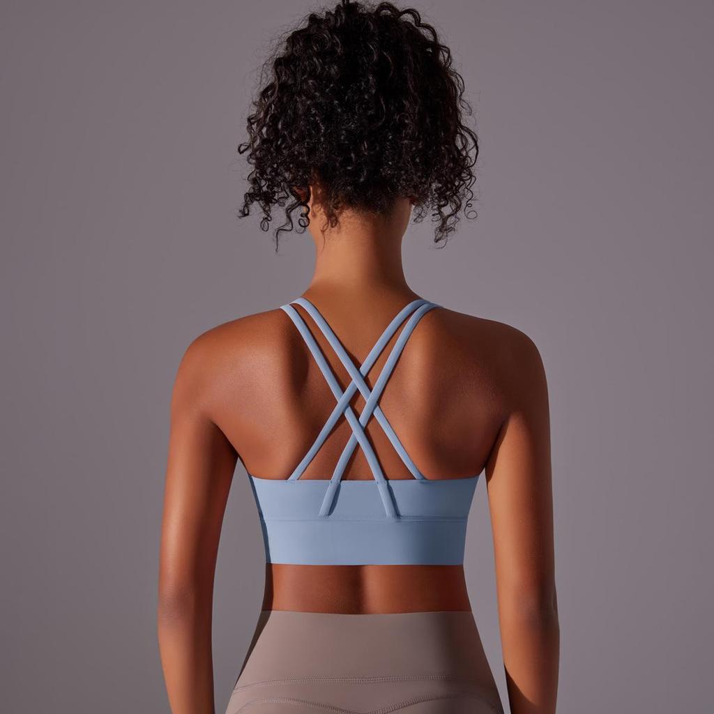 Double-Sided Criss-Cross Shockproof Sports Bra - Cloud-Like Yoga Fitness Top