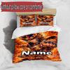 3pcs Duvet Cover Set (1*Duvet Cover + 2*Pillowcase, Without Core), Custom Name Saint Seiya Pattern Bedding Set, Home Bedroom Decor Gift