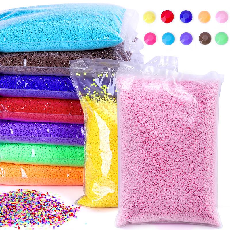 Hot-Selling Diamond Painting Sticker Diamond, Flat-Bottomed Resin Diamond, Jelly Color, Small Round Diamond, Large Packaging, Multi-Color Optional