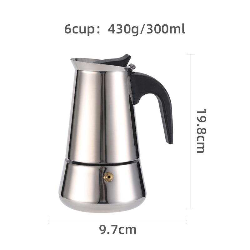 Octagonal Aluminum Moka Pot for Home, Office, or Outdoor Italian Espresso