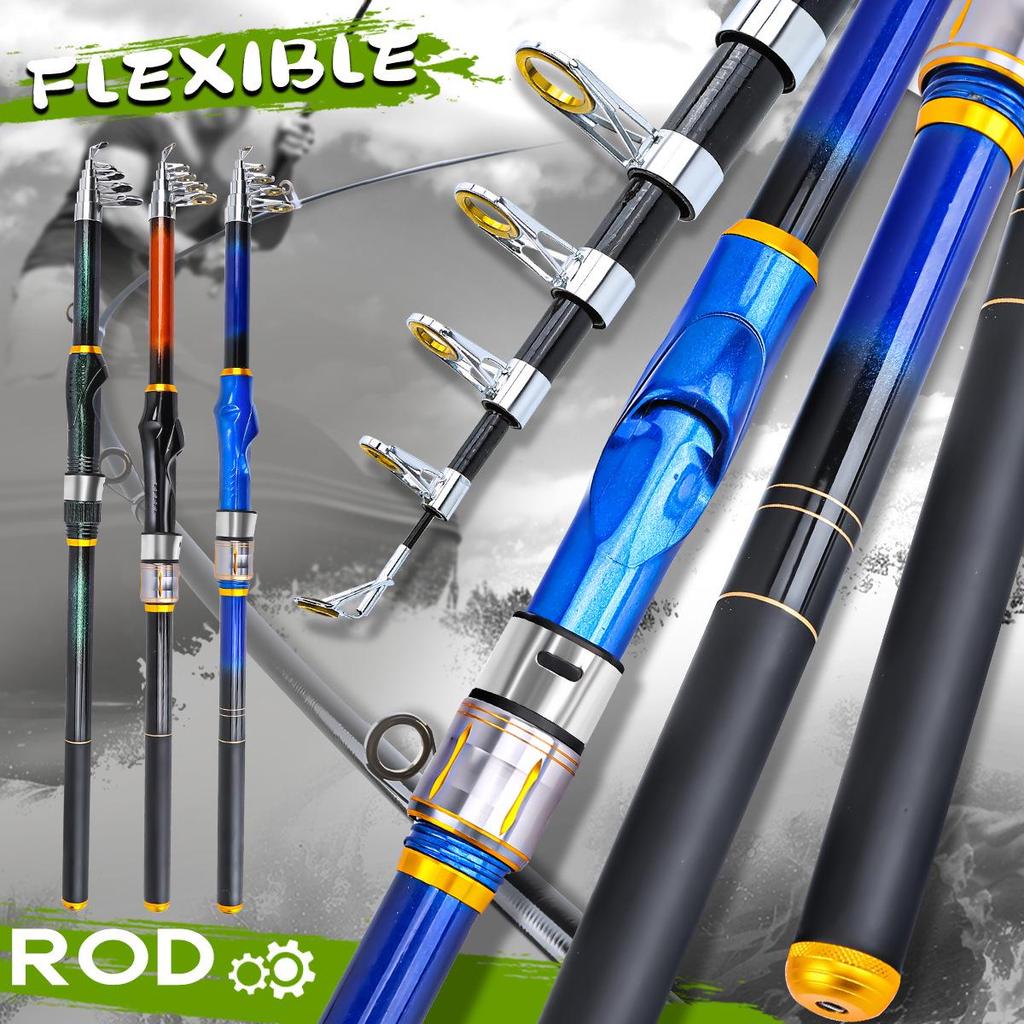 2.7m Multi-Color Fiberglass Telescopic Portable Fishing Rod