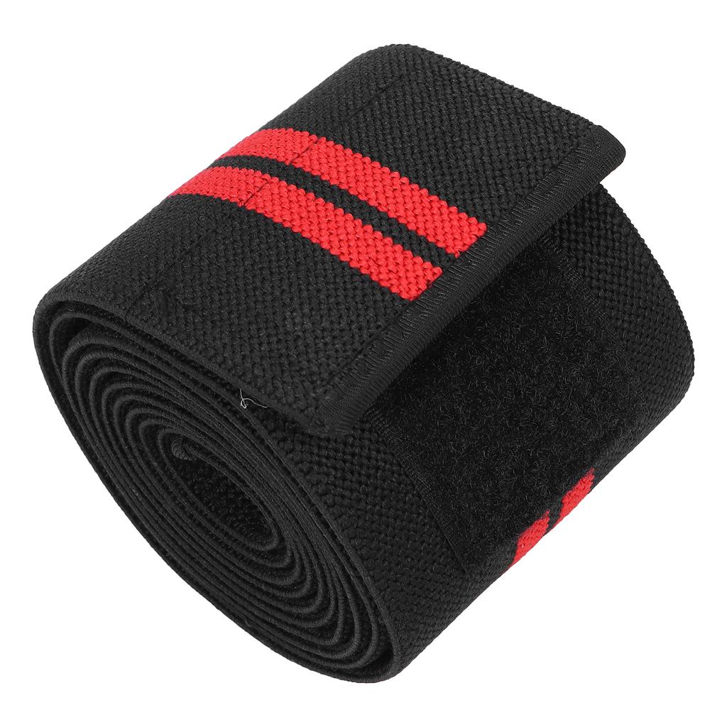 Sports Knee Wraps Compression Elastic Knee Sleeves Brace Straps for WeightliftingBlack Red