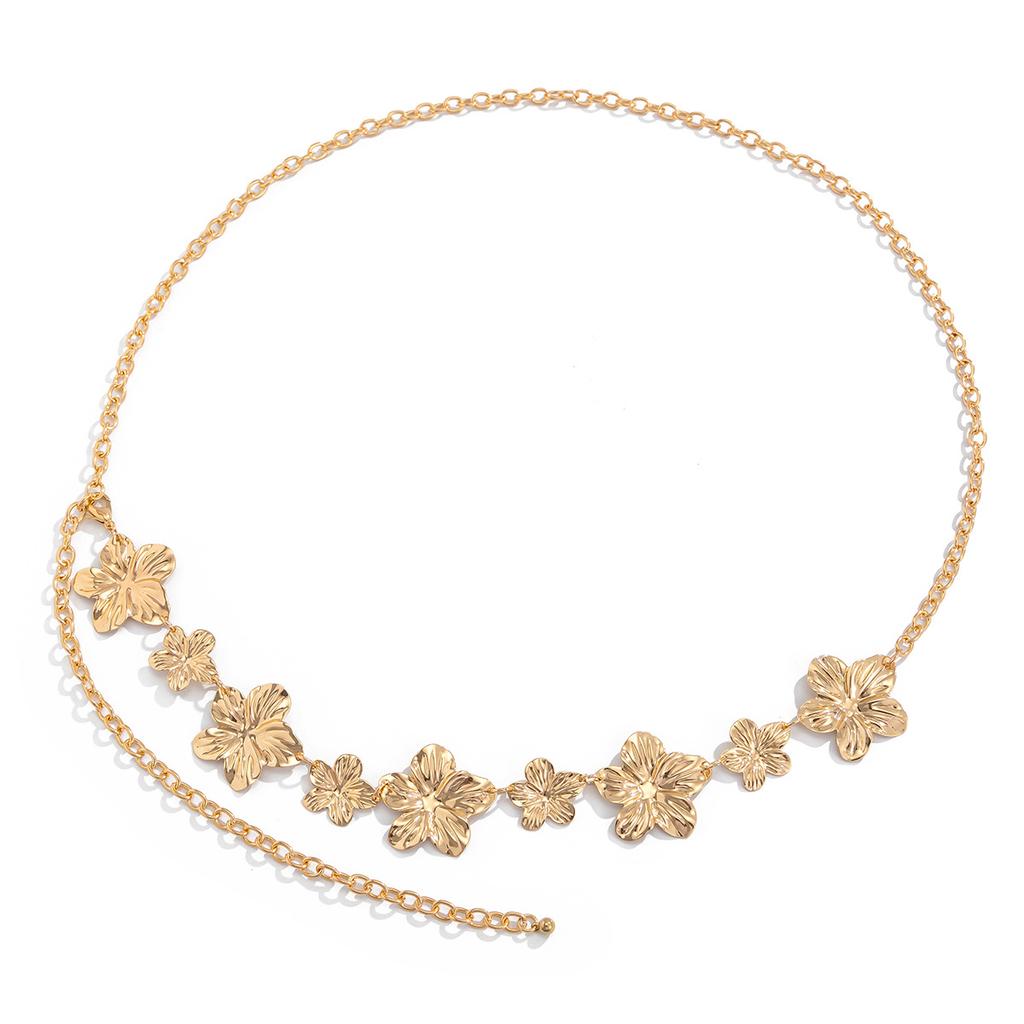Fashion Personality Three-Dimensional Flower Waist Chain Waist Chain Sexy Metal Chain Body Chain Female
