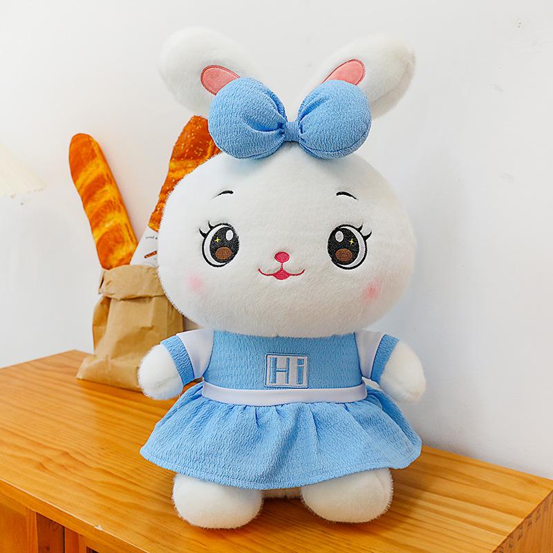 Cute Couple Bunny Stuffed Toy Skirt Little White Rabbit Doll Girl Bed Sleeping Pillow Gift Large Size