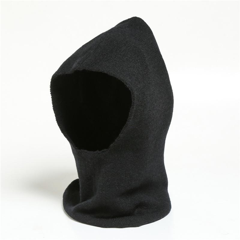 Sweter szalik i czapka zintegrowane jednolity kolor wszechstronna osłona szyi dzianinowa bez aksamitu na zewnątrz ciepły szalik rowerowy