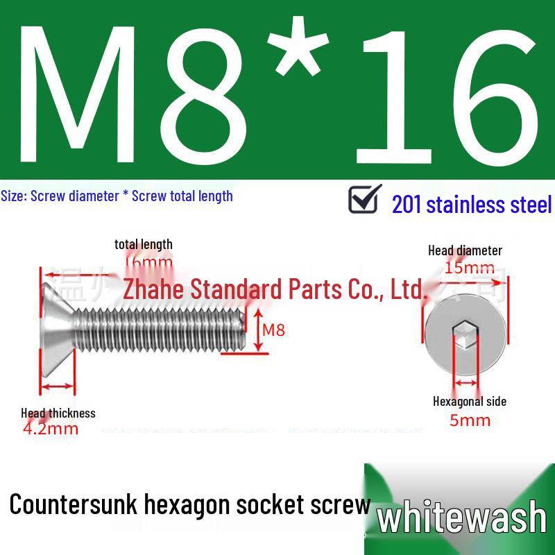 201 Stainless Steel Hex Socket Countersunk Flat Head Screws