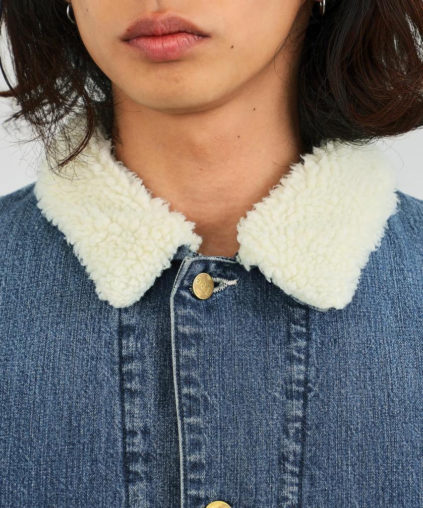 Lee DUNGAREES Lightly Used Wash Denim Jacket with Boa Coverall Men's
