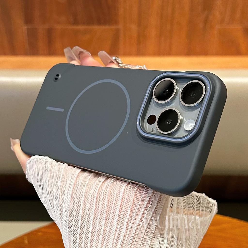 Anwendbar auf iPhone 16 Weiche und dünne magnetische Saug-Handyhülle mit Kreis Apple 15 Rahmenlose ultradünne PC-Schutzhülle mit Bare-Metal-Gefühl
