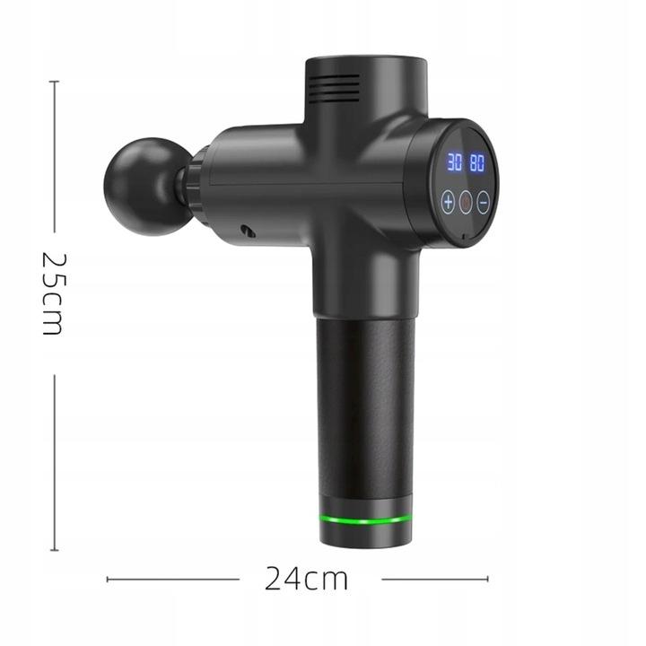 Pistolet Do Masażu Pleców Ciała Stóp Masażer Massage Gun 7 Końcówek Zestaw