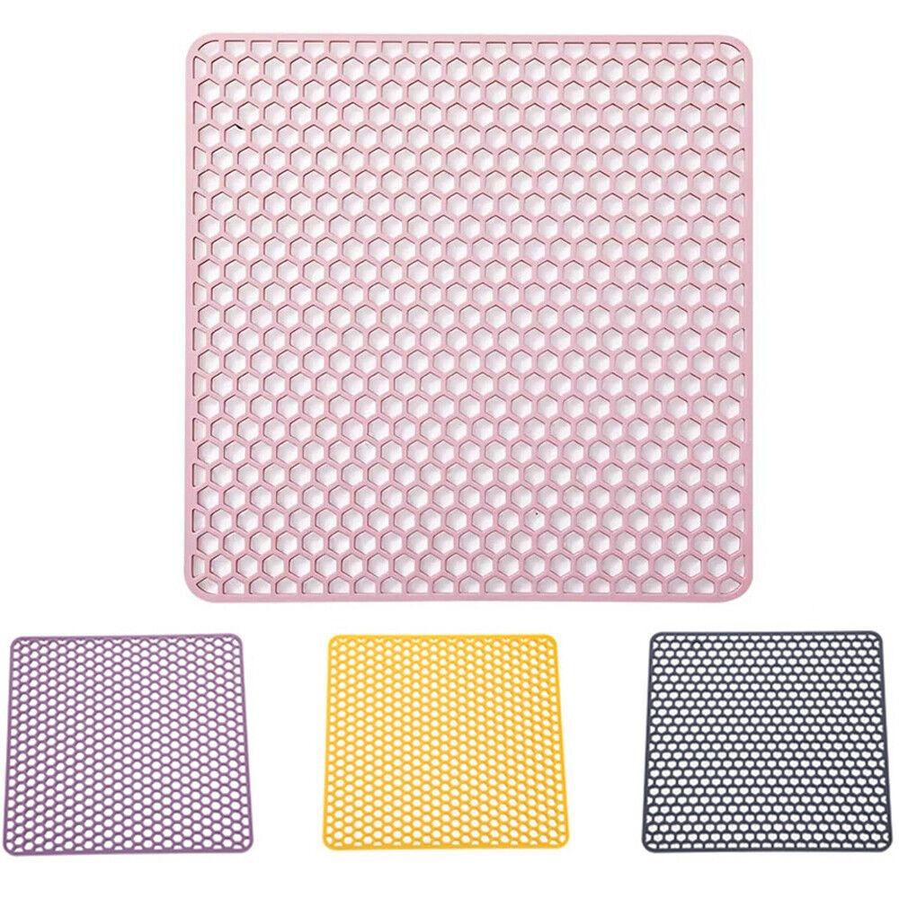 Non Slip Sink Drain Mat Hollow Faucet Drain Drying Pad New Silicone Sink Drying Mat  for Kitchen