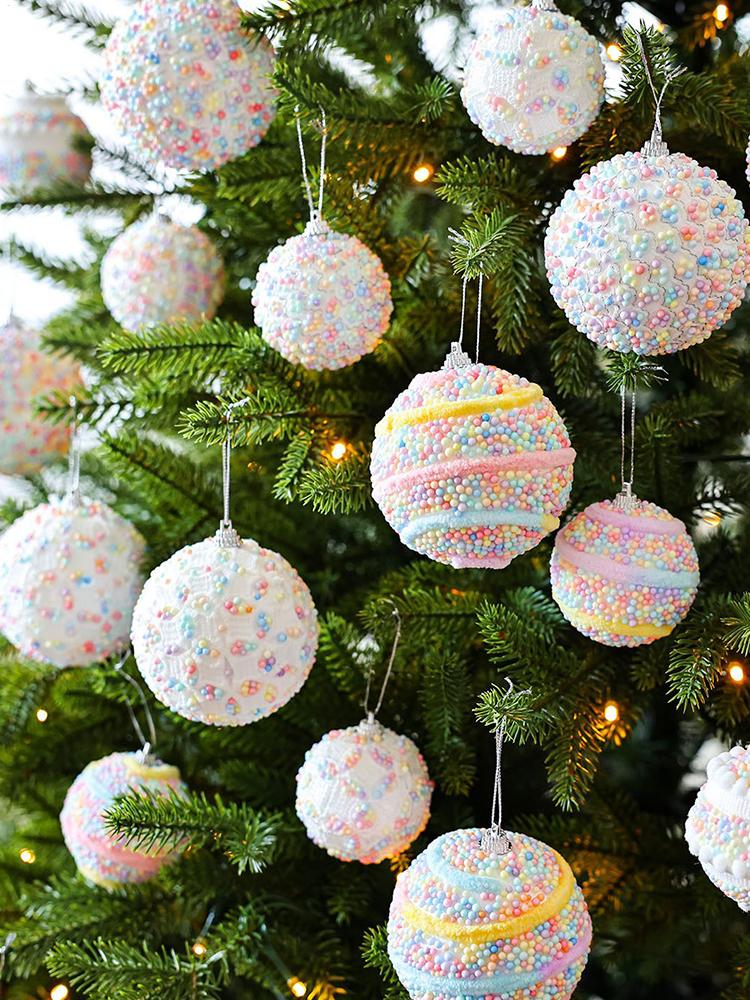 Christmas Ball Ornament 16 Pieces Shatterproof Tree Decoration Foam Ball Pendant White/Colorful Holiday Ornaments For Porch