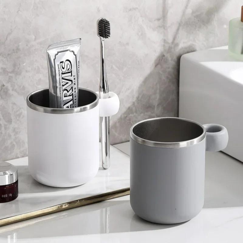 Bathroom Rinsing Cup Durable PP Bathroom Tumblers with Toothbrush Holder Travel Washing Cup Water Cup Bathroom Accessories