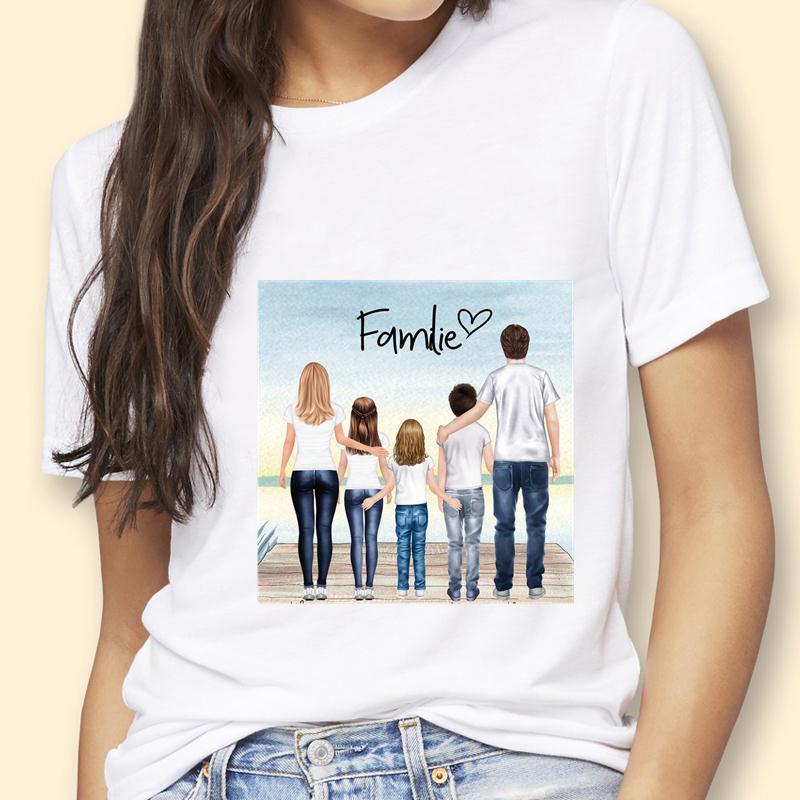 Mothers Day Theme Cute Cartoon Trend ShortSleeved Womens TShirt Polyester Fabric Simple AGeneration Style