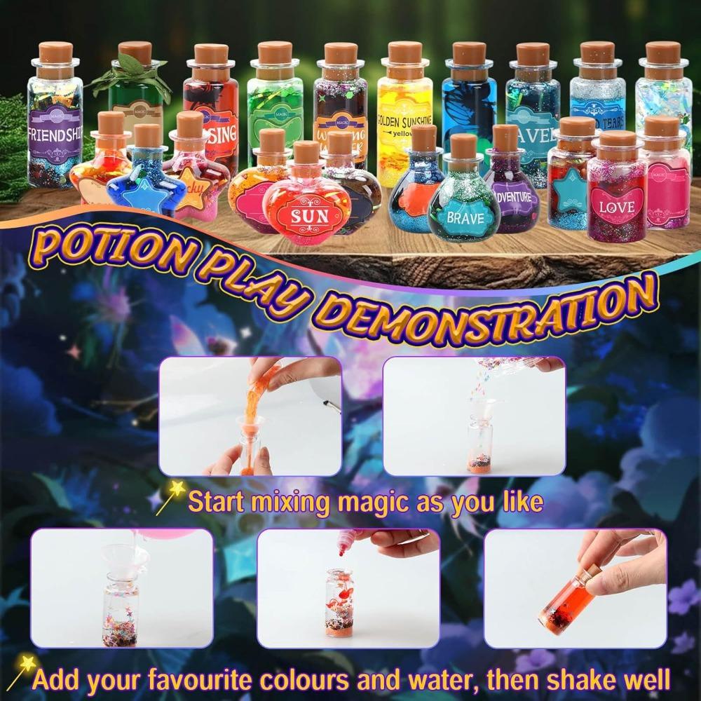 Fairy Magic Craft Kit for Kids with Potion Bottles Fairy Magical Potions Making Craft Kit Art Crafts Birthday Gift for Girl Boy