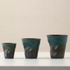 Coarse pottery espresso cup creative ceramic hand pinch pleated cup irregular origami cup retro latte cup teacup