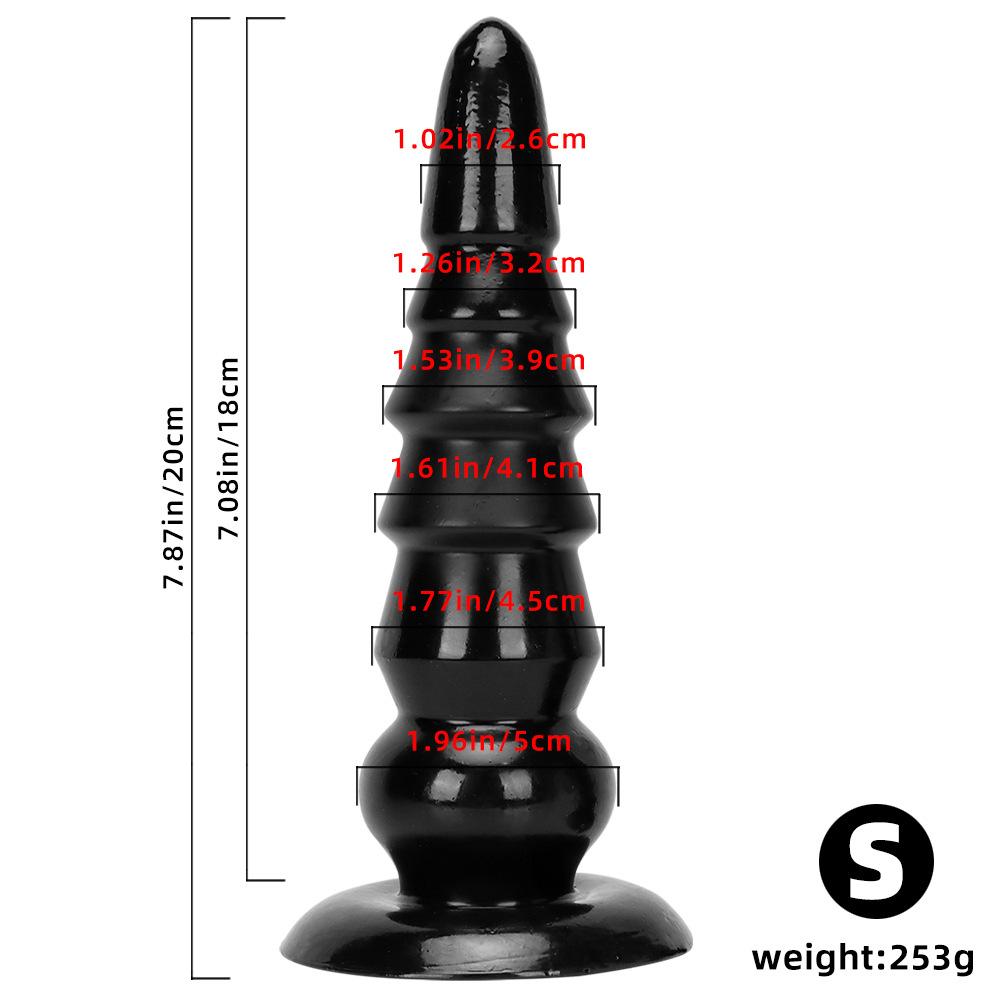 Extra Großer Analplug mit Saugnapf - Riesiger Buttplug zum Dehnen, Analtraining, Sexspielzeug für Erwachsene - Schwarz
