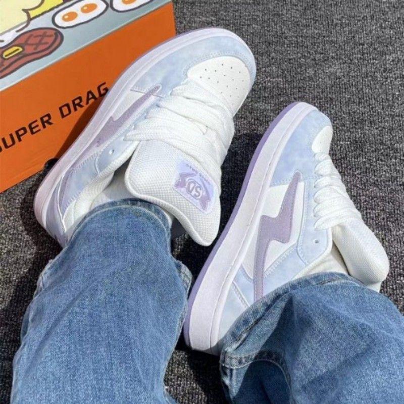 Dopamin lila Blitz Turnschuhe Damen Original Retro Brotschuhe Trendige Nische Vielseitig Abriebfest Studenten Freizeitschuhe