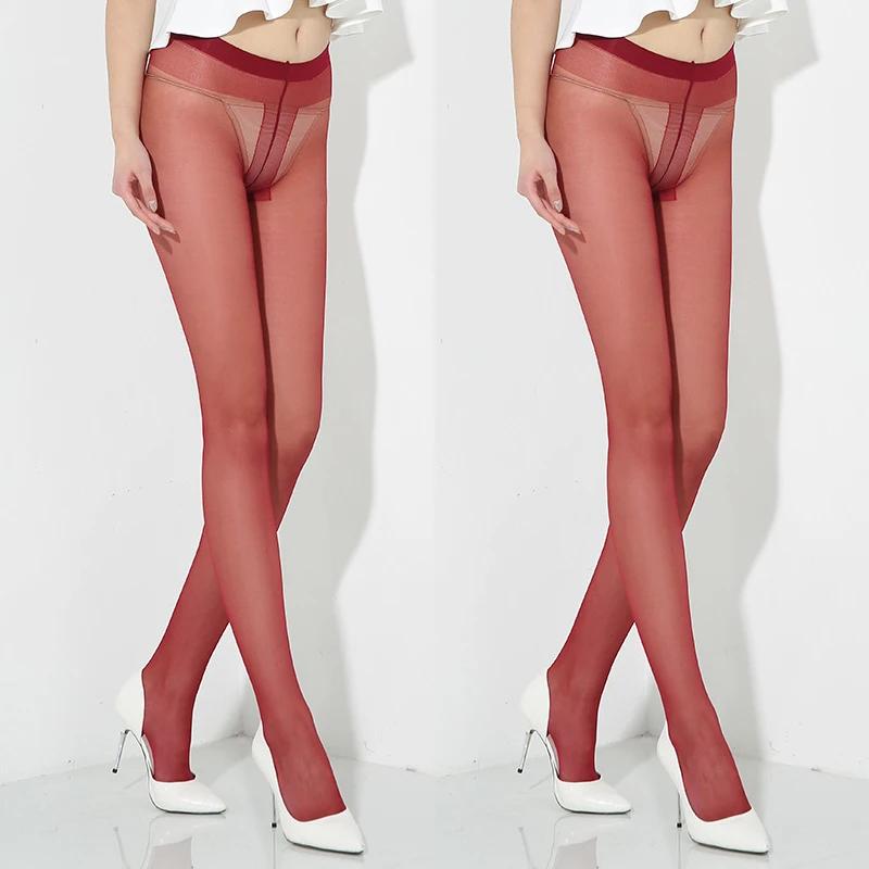 2 ks Sexy dámské punčochové kalhoty Punčochy Jaro Léto Barevné Punčochové kalhoty Lolita Cukrové barvy Ultratenké Pružné Průhledné od špičky po patu Punčochy