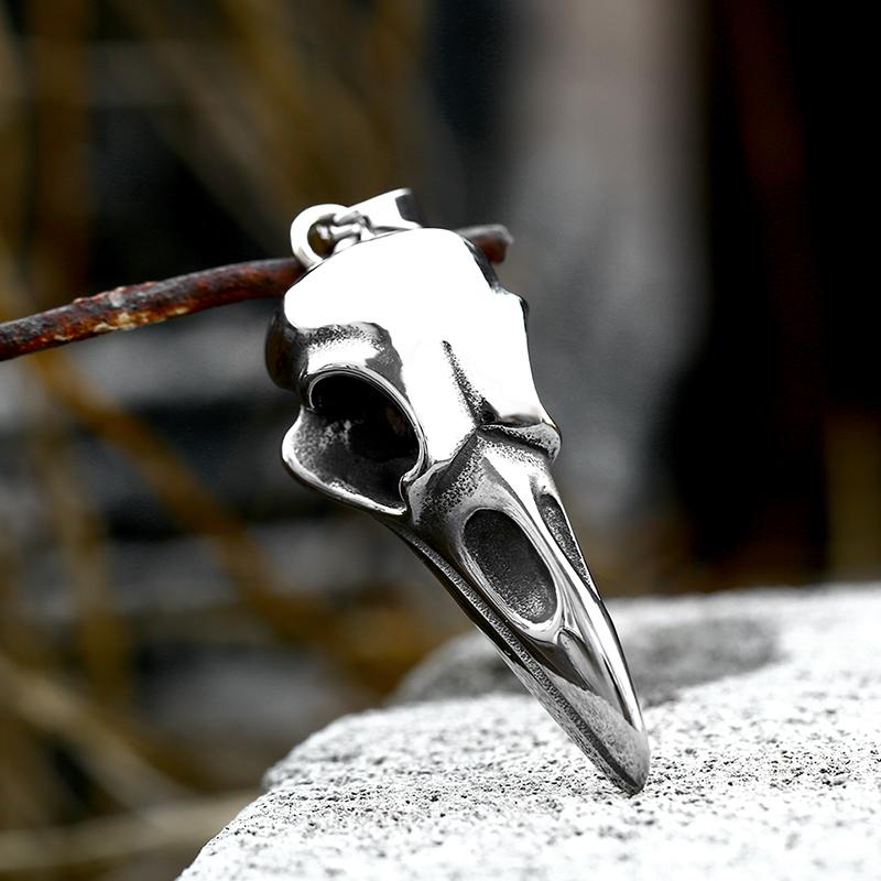 

BEIER 2022 New Design Stainless Steel Viking Skull Raven Crow Pendant Punk Hip Hop High Quality Animal Jewelry For Men Wholesale