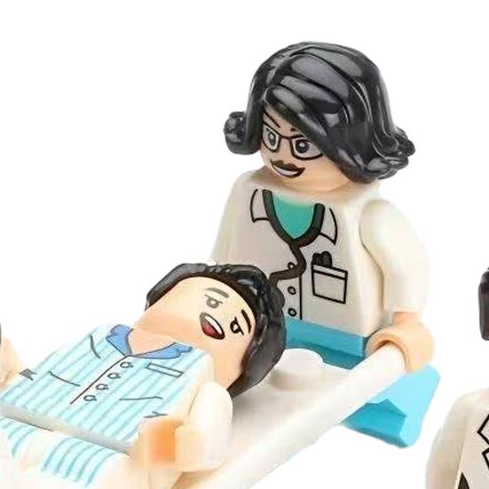 Mini Medical Scene Figures Set with Patient Nurse Doctor And Equipment Miniature Building Block Set for Pretend Play DIY Micro Landscape