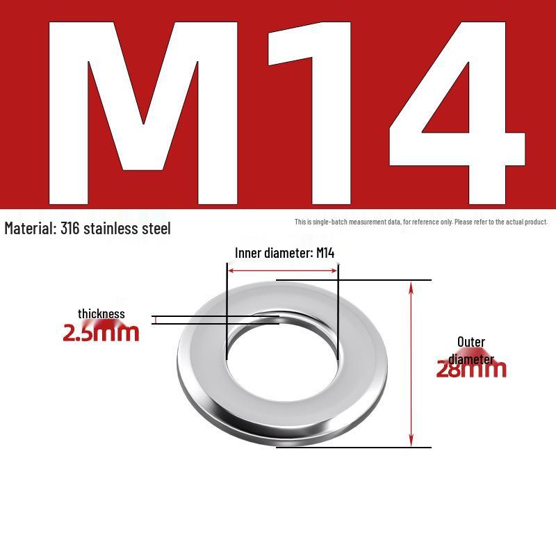 Chamfered Flat Washer 304 Stainless Steel, Blue-White Zinc, Black Zinc, GB97.2, Shim M5 M8 M16