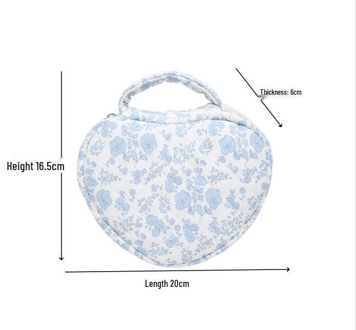 Floral Print Portable Makeup Bag with Large Capacity