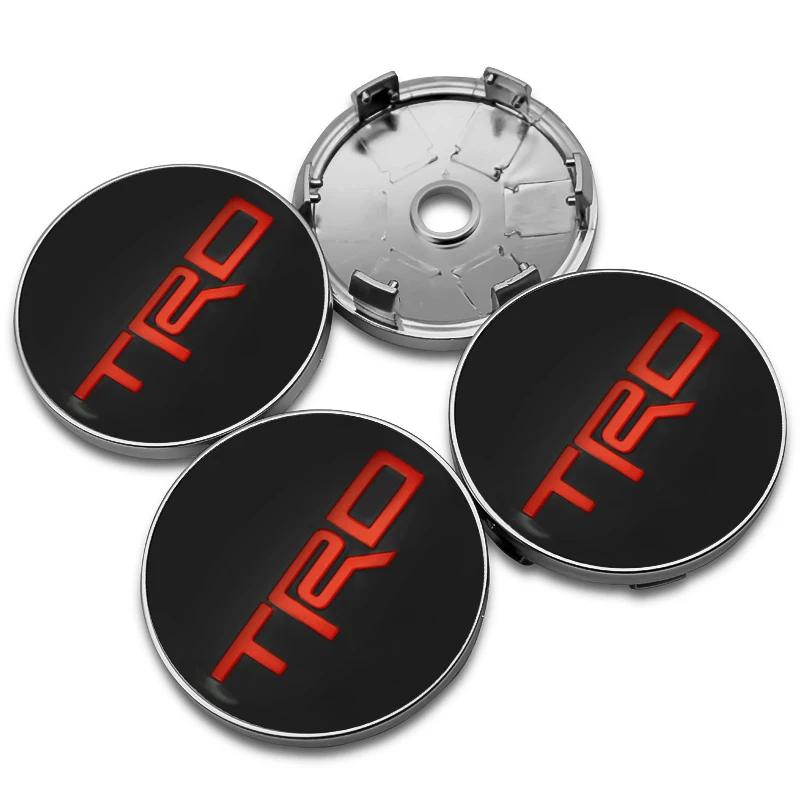 4 Pièces 56mm+60mm 57mm 62mm Cache-moyeu de Roue de Voiture Pour Toyota TRD Rav4 Yaris prius avensis Corolla Camry Autocollant Couvercle Accessoires