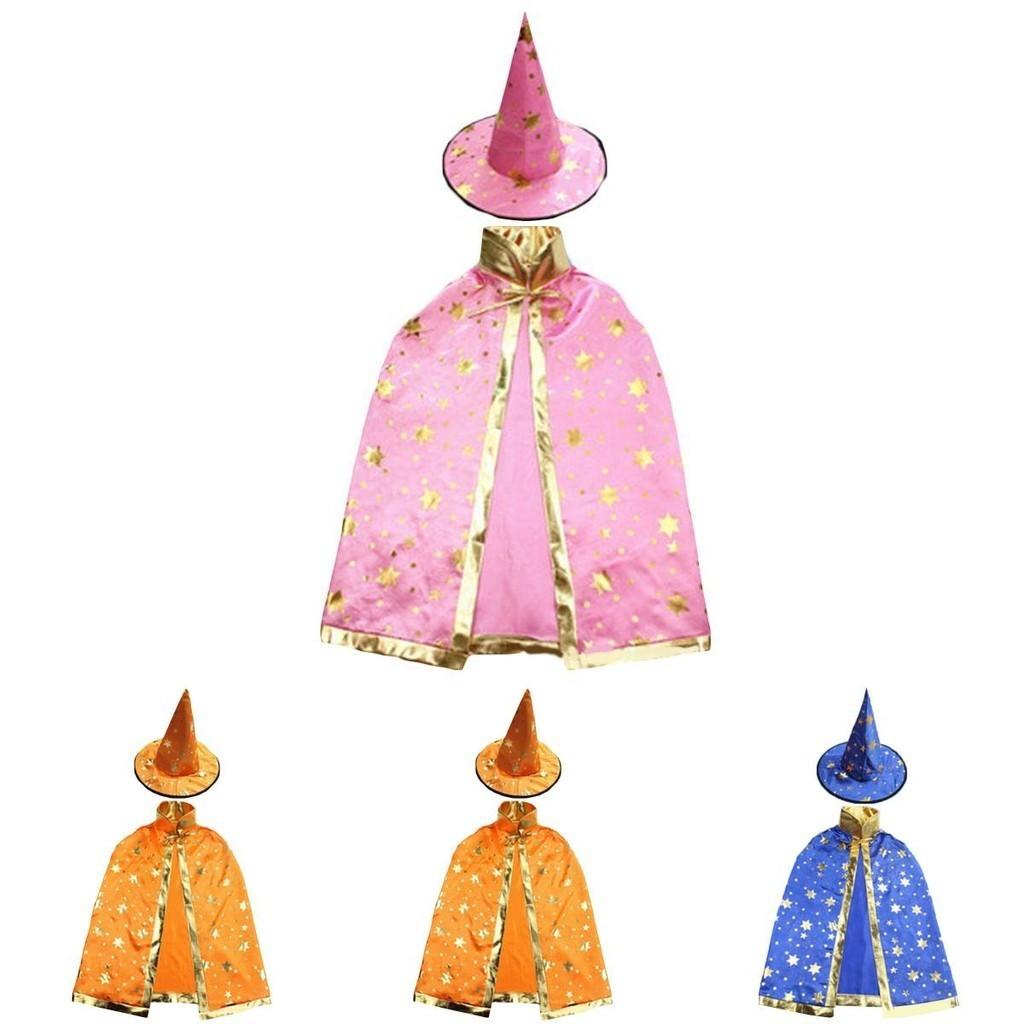 Enchanting Five-star Halloween Cape And Hat Set For Noble Children And Adults