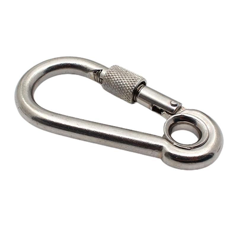 2 Pcs Locking Carabiner Screw Gate Buckle Heavy Duty Carabiner Stainless Steel Screw Lock Carabiner Hooks Durable