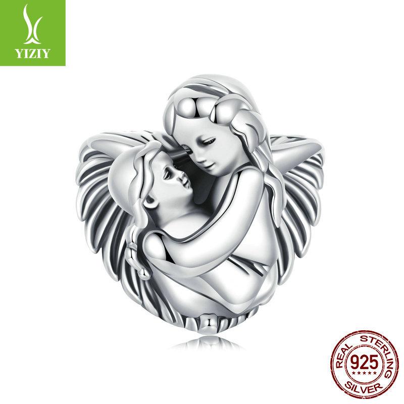 Mother'S Day Family Series S925 Silver Beaded Wind Diy Bracelet Accessories Loose Beads