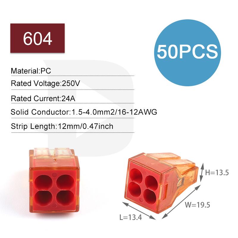 Mini Quick Splicing Wire Connector Hard Wire Straight Insertion 2/3/5/6/8pin Compact Conductor Terminal Block Junction Box