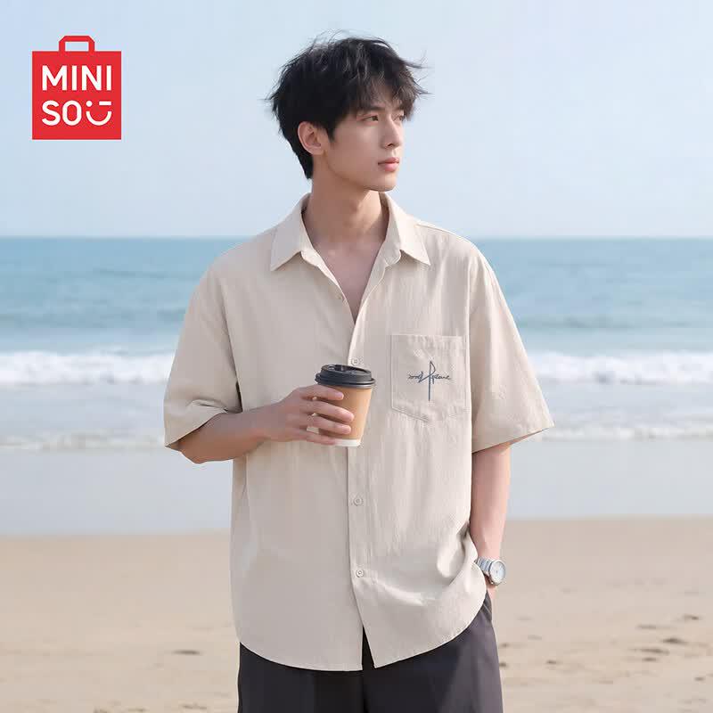 MINISO Men s Cool Feel Loose Fit Short Sleeve Shirt M