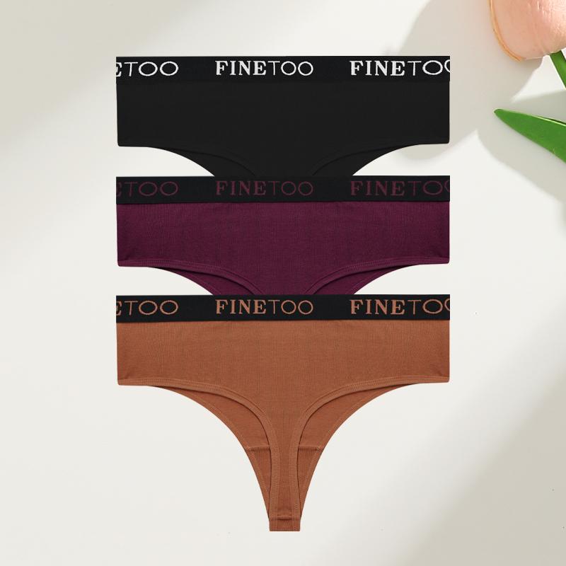 3Pcs Cotton High-Waist Thongs Underwear Women's Breathable Elastic Belt Panties Sexy Plus Size Comfortable T-Back Lingerie S-XXL