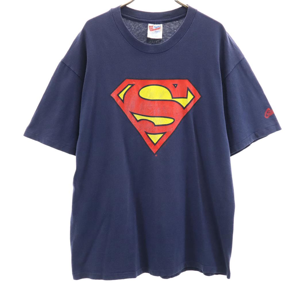 HANES 90s Old USA Made Superman Logo Short Sleeve T-shirt L Single Stitch Men's Used