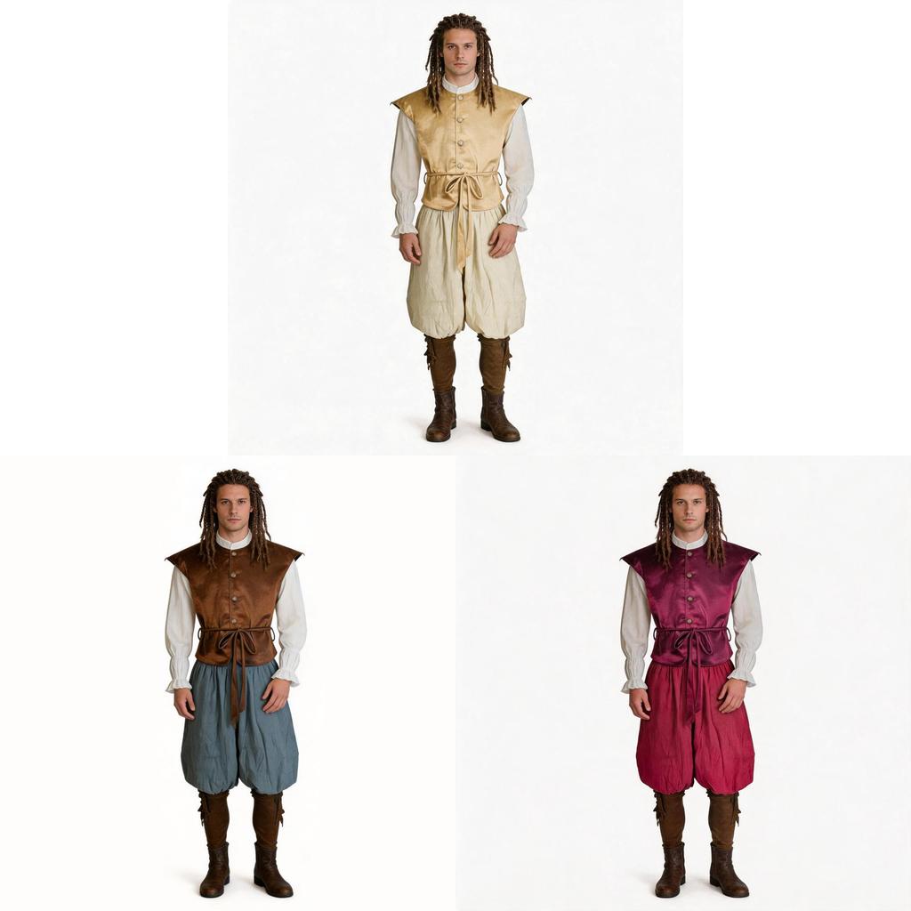 Renaissance Pirate Cosplay Outfit With Velour Material For Theatrical Events