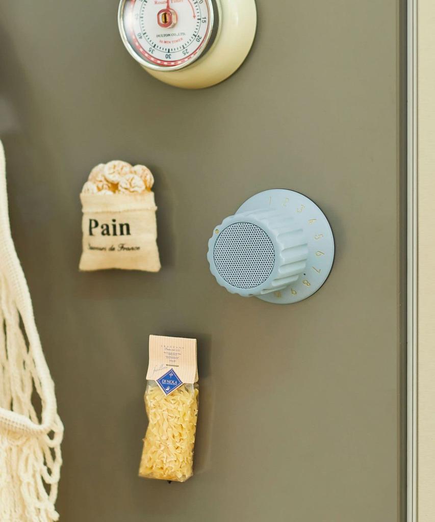 BRUNO Bruno Volume Knob Speaker, Wireless Bluetooth, IPX4 Waterproof, Volume Adjustment, Magnet Included, Perfect for Bathtime, Blue Gray, BDE060-BGY