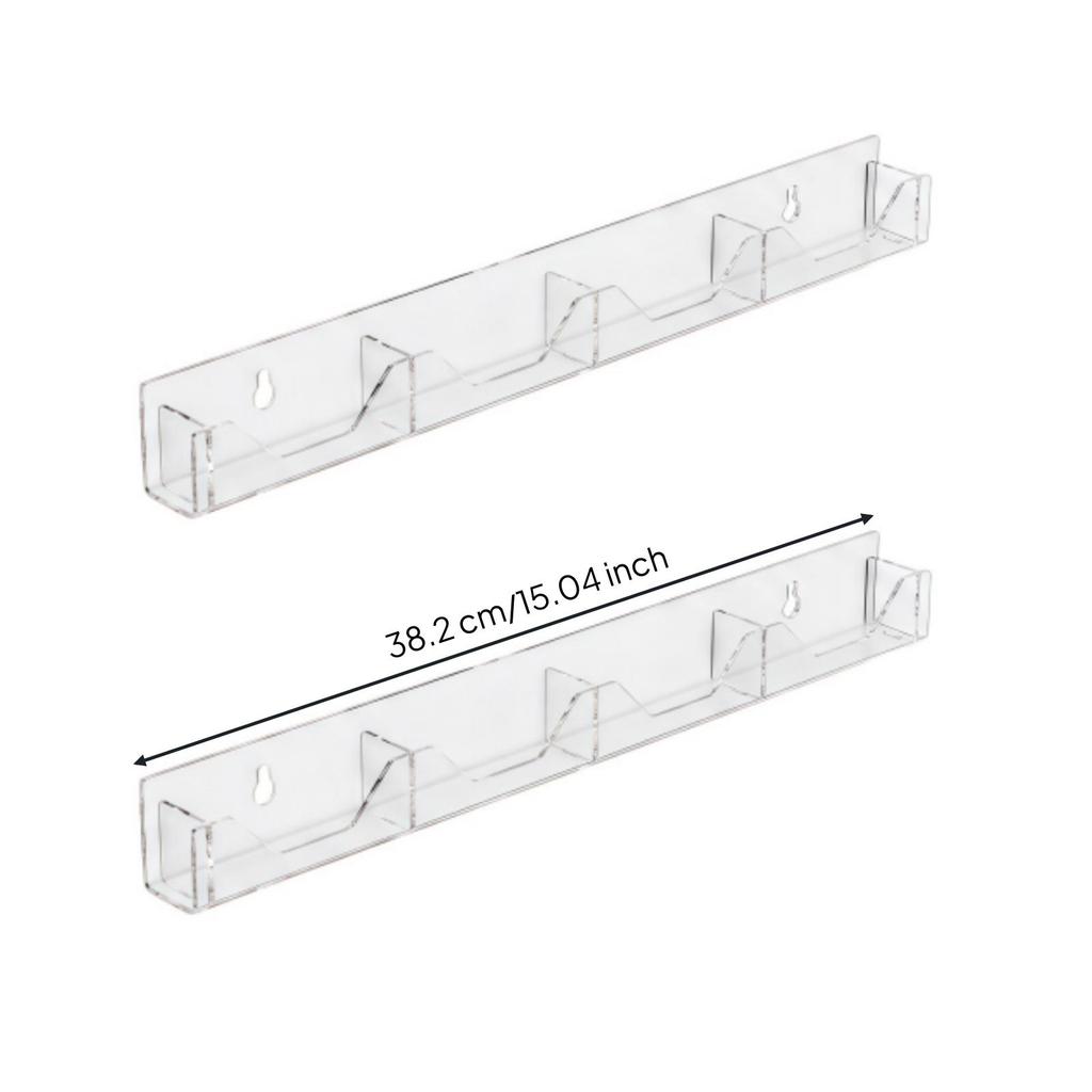 2 Pieces WallMounted Card Organizer with Dividers Transparent Clear Acrylic Business Rack
