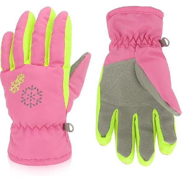 3 Sizes Kids Gloves, Snow & Ski Gloves for Boys & Girls, Winter Waterproof