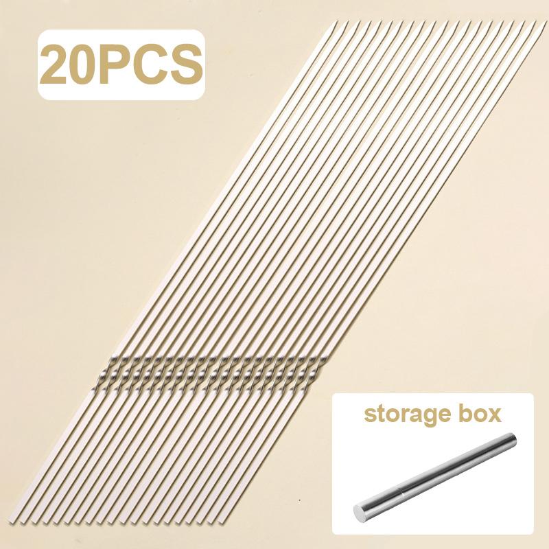 5/10Pcs Stainless Steel Barbecue Skewer Reusable BBQ Skewers with Storage Tube BBQ Needle Stick for Outdoor Camping Picnic Tool