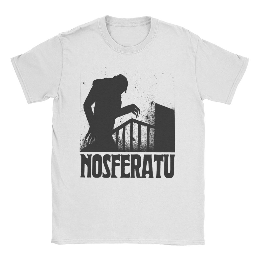 Nosferatu hrabě Dracula Pánské bavlněné volnočasové tričko s kulatým výstřihem, hororové tričko s krátkým rukávem, topy plus size