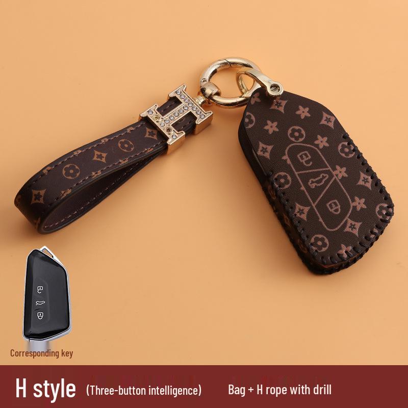 Volkswagen Car Key Cover for Sagitar, Bora, Lavida, T-Roc, Tiguan L, Golf 8, Tayron, POLO with Women's Bag Buckle